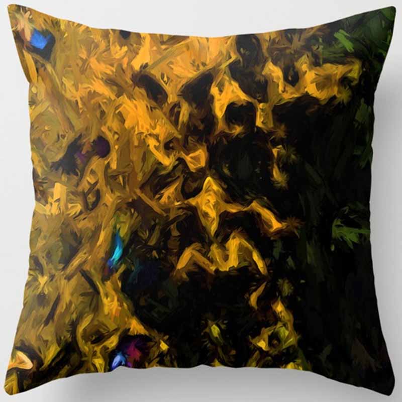 Black and Yellow Square Pillowcase, Home Decoration, Car Sofa Cushion Cover 45cm*45cm