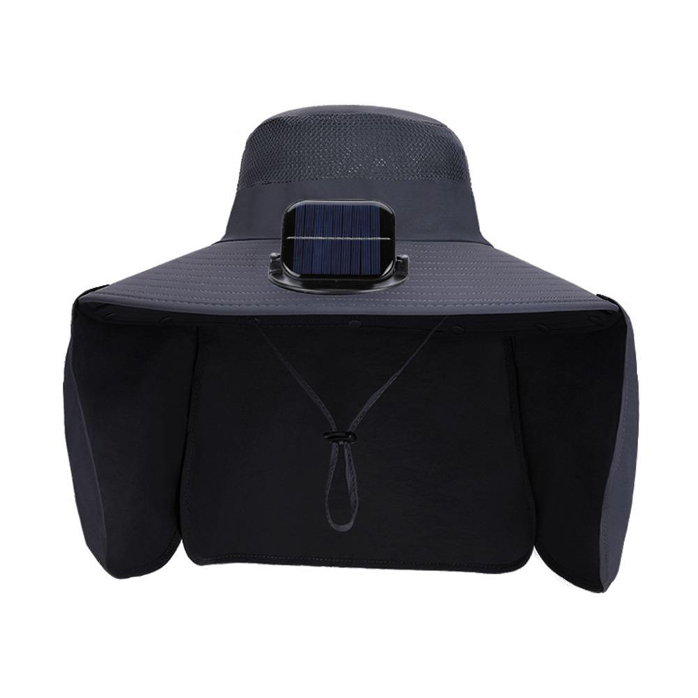 USB Charging Solar Fan Hat Quick Dry Bucket Hat Fashion Men Sun Hat  Summer