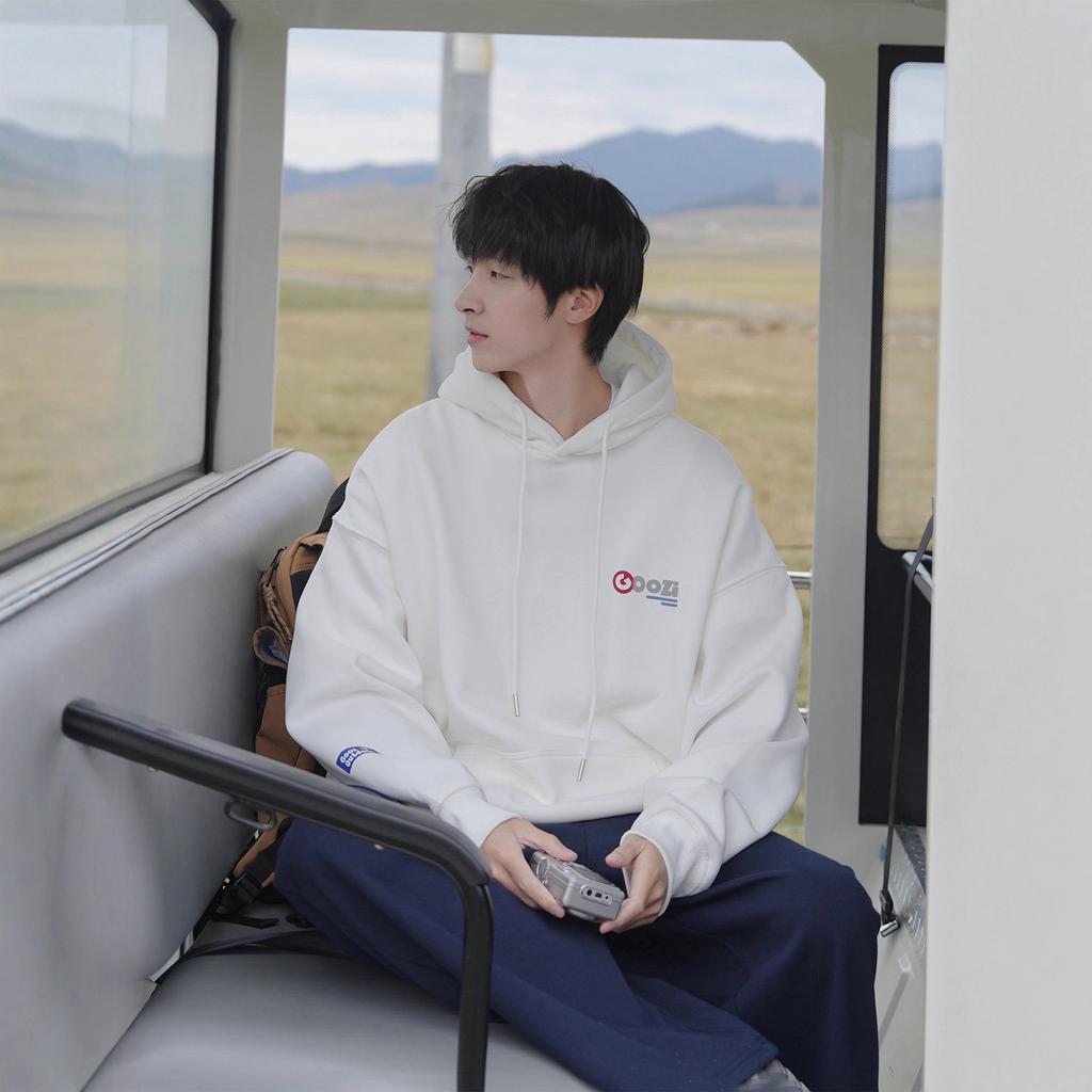 Fleece Thickened Hooded Sweater Men's and Women's Autumn and Winter Loose American Vintage Teen Pullover