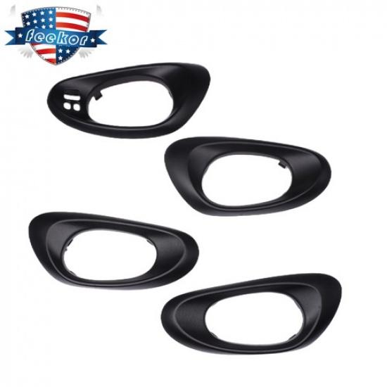ide Front Rear Door Handle Bezels Trim Set BLACK for 02-09 Chevy Trailblazer