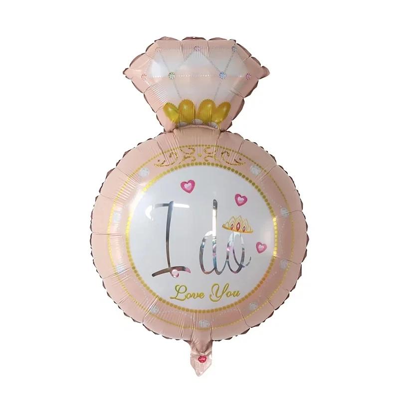Diamond Ring Balloon Valentine's Day Proposal Balloon Wedding Room Decoration Diamond Ring Aluminum Film  Balloon