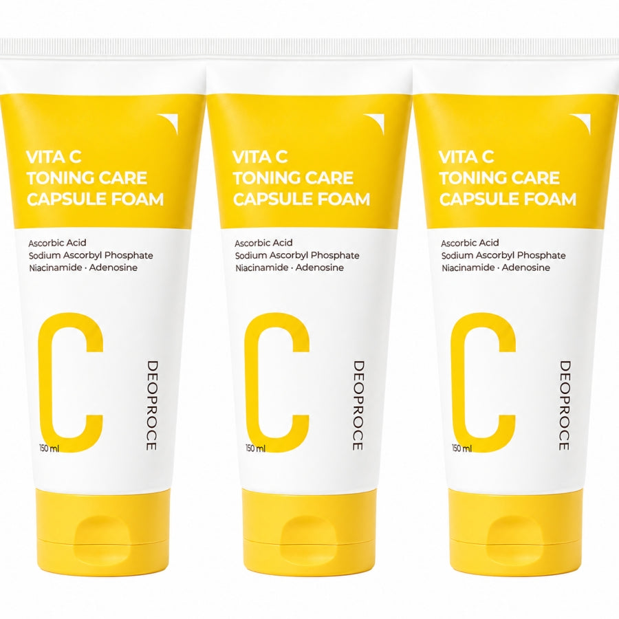 Deoproce Vita C Toning Care Capsule Foam Cleansing 150ml*1Pc/2Pcs/3Pcs/4Pcs
