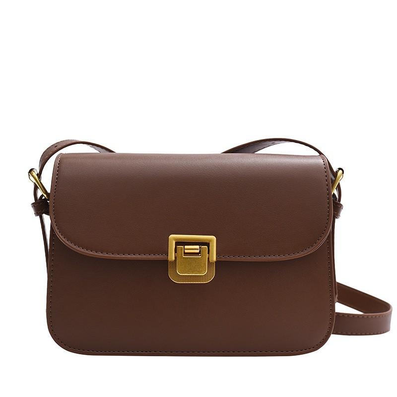 Womens Mini Square Crossbody Bag PU Leather Vintage Style Shoulder With Lock Phone Pocket