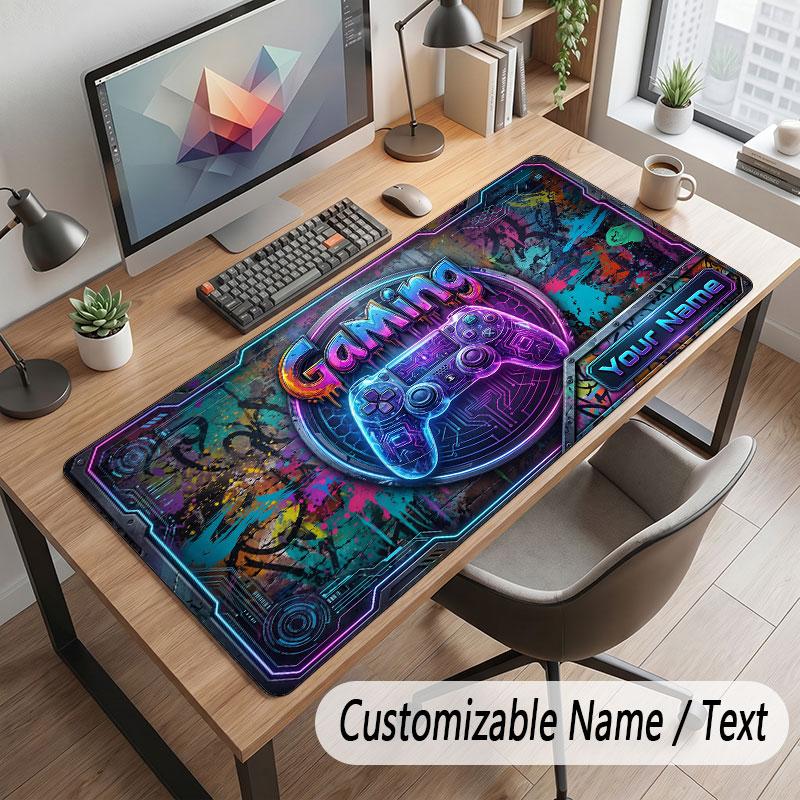 Spielcontroller-Thema Benutzerdefiniertes Mauspads Personalisierter Druck Name Text Schreibtischunterlage Für Home Office Tischdekoration