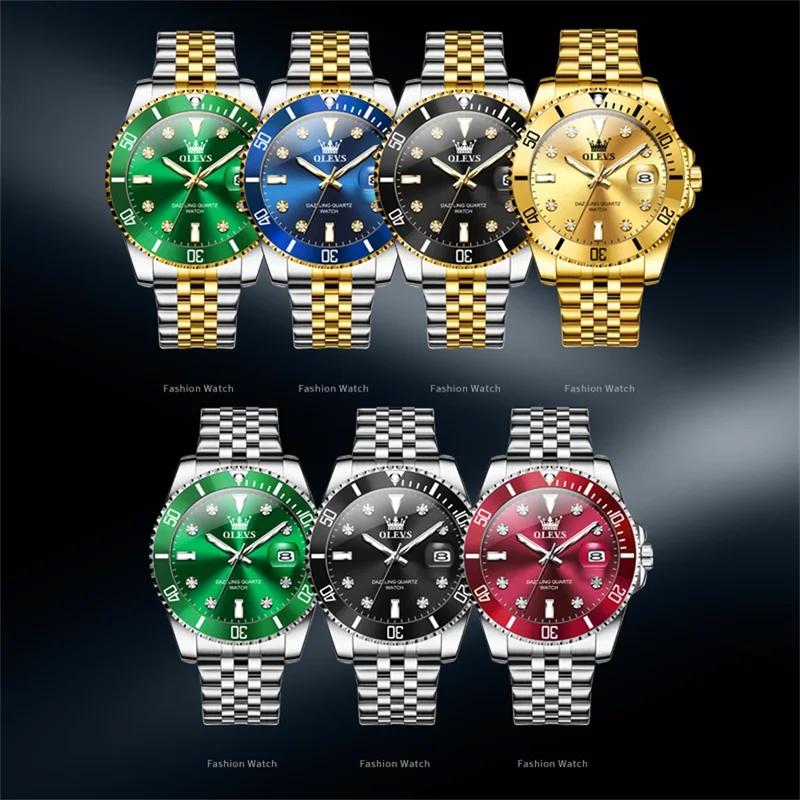 OLEVS Pánské hodinky Luxusní originální hodinky Quartz Trendy Módní Značka Automatic Date Vodotěsné pánské hodinky