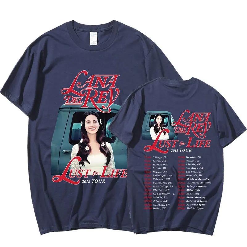 2026 Summer Singer Lana Del Rey Vintage TShirt Life Journey Music Album Desire Mens HipHop Cotton TShirt Harajuku Street