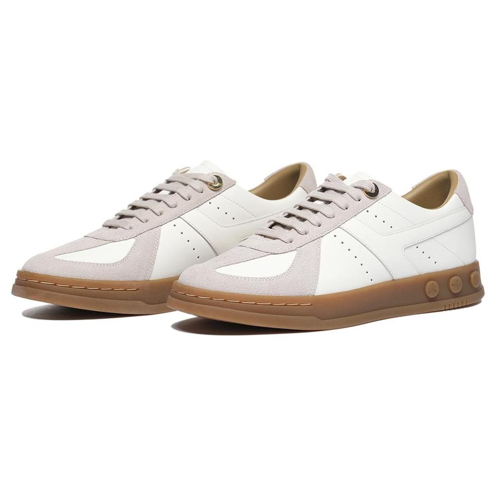 Li-Ning 1990 Anti-Slip Wear-Resistant Lightweight Low-Top Skate Shoes Women Sneakers White Gray ALHS028-2