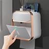 Wall-Mounted Waterproof Toilet Paper Box No-Nail Toilet Tissue Box Free-Punch Tissue Box Toilet Paper Roll Paper Storage Rack