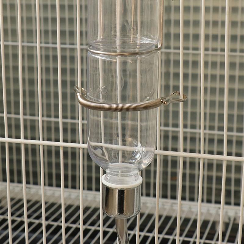 Small Pet Cage Water Bottle Spring Stand for Drinking Bottle Water Feeders StainlessSteel Clip On Stand for Pet Cage