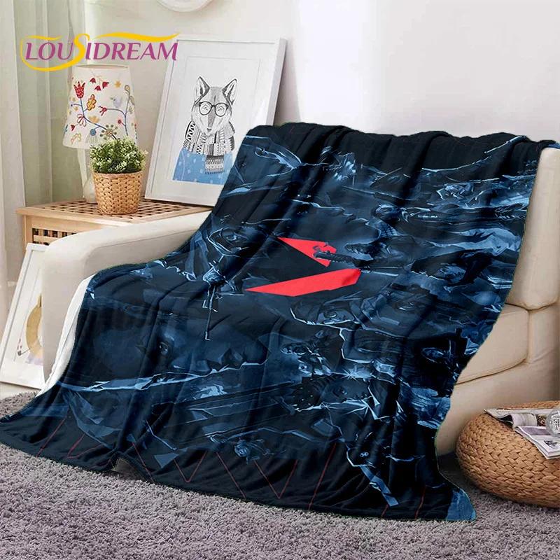 3D Newest VALORANT Cartoon Game Soft Flannel Blankets,Throw Blanket Comfortable Blanket for Picnic Beds Sofa Home Bedroom Gifts