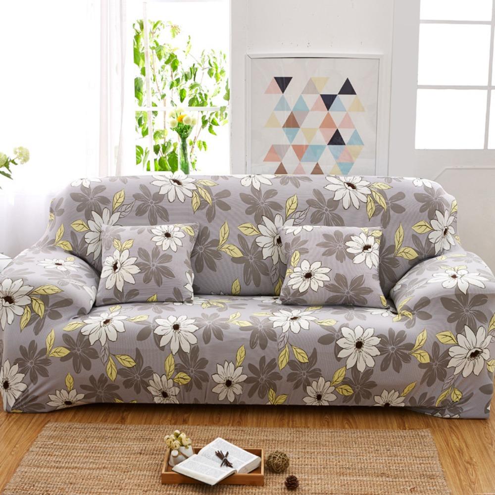 Stretchable Printed Sofa Cover Full Elastic Slipcover 4 Seasons Soft Fabric Protector