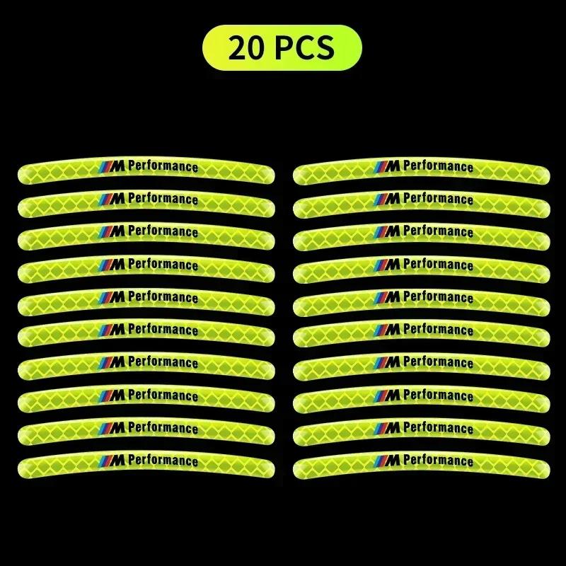 Car Bike Motorcycle Wheel Hub Reflective Stickers For BMW 13 5 Series F20 F21 F22 E87 E88 E90 E60 G30 E84 F10 F30 M X1 X3 X4 GT