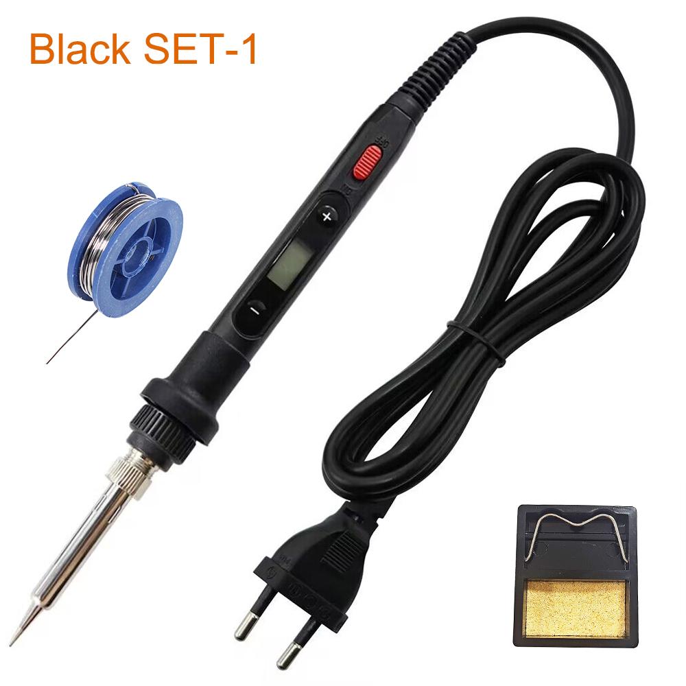 80W Electric Soldering Iron Adjustable Temperature LCD Digital Display Switch 110V 220V Welding Solder Repair Tools US EU Plug