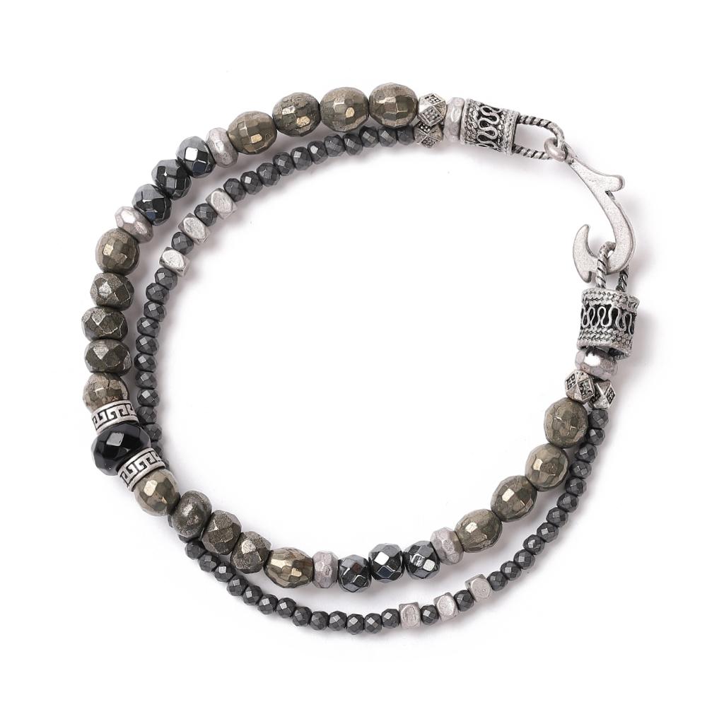 Qoocobb Pyrite & Hematite Mix Gemstone Bracelet Gemstone Classic-12