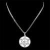 Seal of Solomon Je Hexagram Necklace for Women Men Stainless Steel Star of David Chain Necklace Jewelry Collar 7515-QKC