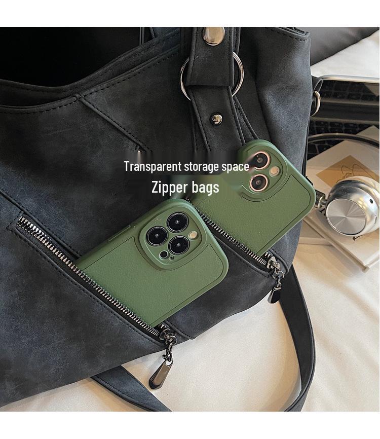 Americká Retro Velkokapacitní Taška Tote - 2025 Matná Jednoramenná Dojížděcí Crossbody Kabelka