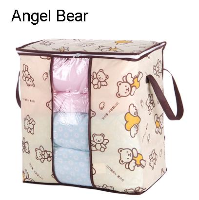 Non-woven Portable Clothes Storage Bag Organizer 45.5*51*29cm Folding Closet Organizer For Pillow Quilt Blanket Bedding