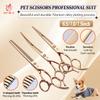 Fenice 6.5/7.0/7.5 Inch JP440C Rose Gold Pet Grooming Blade Serrated Scissors Set Traceless/V-shaped Thinner Shears Dog Trimming