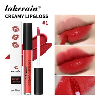 Creamy Lip Gloss Non-stick Cup Velvet Satin Lip Glaze Liquid Matte Lipstick Waterproof Long-lasting Lipgloss Gift