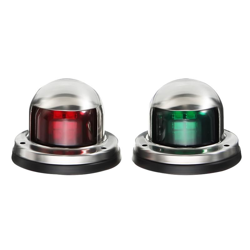 O pereche de 8 lumini de navigație cu LED-uri pentru iahturi, lumini indicatoare, 12V, lumini de semnalizare pentru iahturi din oțel inoxidabil