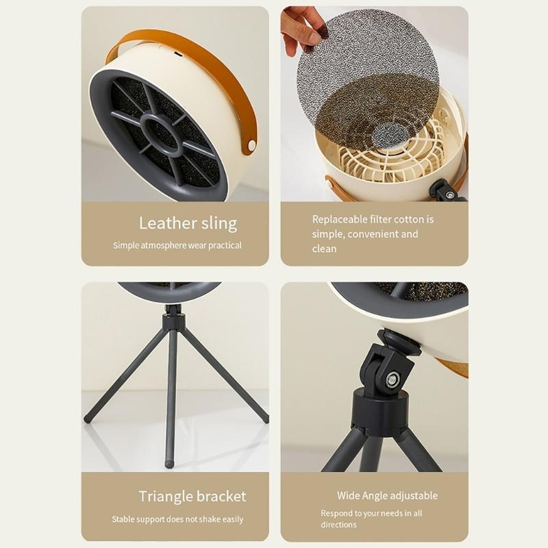 Portable Soot Purifying Fan Desktop Range Hood Plastic Texture for Soot and Cooking with Multi Layer Filtration System