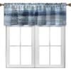 Blue Grey Kitchen Valances for Windows Navy Blue Kitchen Curtain Valance Abstract Art Window Treatment Valances for Living Room Bedroom Bathroom
