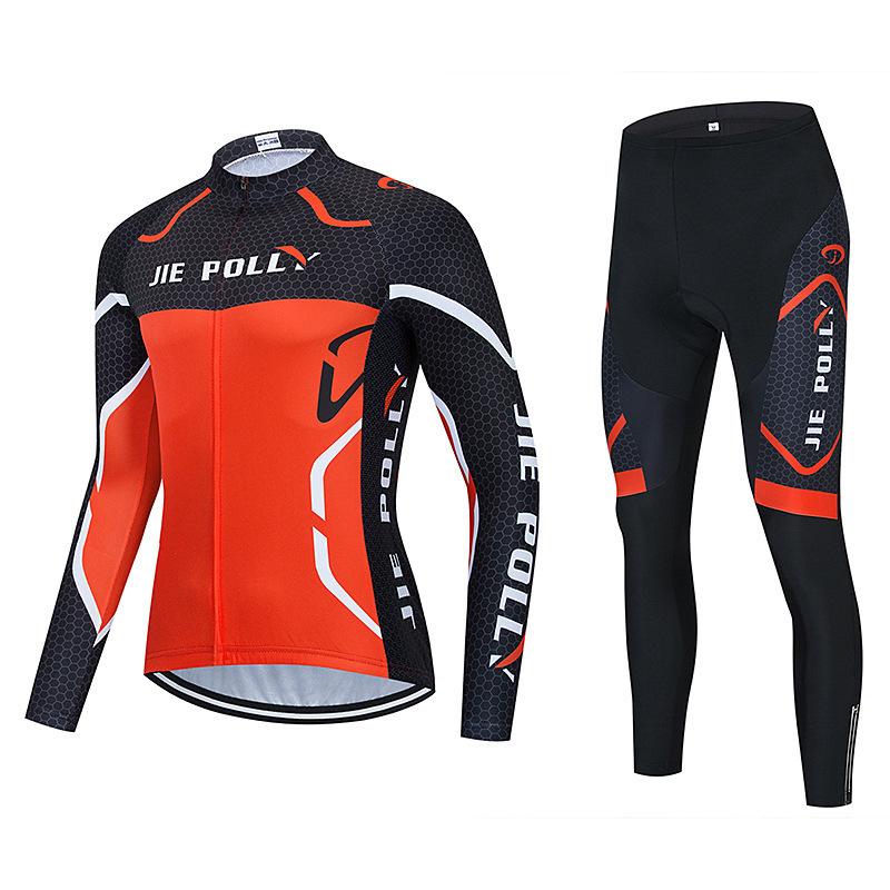 

Thickened Silicone Seat Cushion Men s and Women s Breathable Quick-drying Bicycle Warm 2026 Long-sleeved Autumn Breathable Cycling Suit Set XS