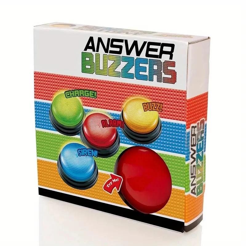 4pcs Answer Buzzers for Kids Adults Family Game Interactive Game Show Buzzer with Lights Sounds for Friends Fun Party Games