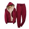 Set Moda da Donna con Fodera in Pile: Cardigan con cappuccio autunno/inverno e pantaloni da jogging slim fit.