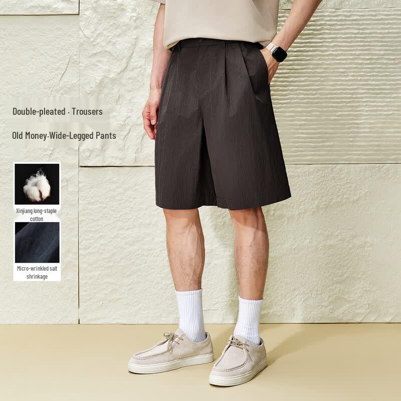 Men s Relaxed Fit Textured Cotton-Nylon Summer Shorts XL