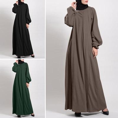 Women Muslim Islamic Abaya Kaftan Ladies Elegent Long Sleeve Maxi Dress