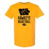 Iowa Hawkeyes Basketball Brush State T Shirt - Gold