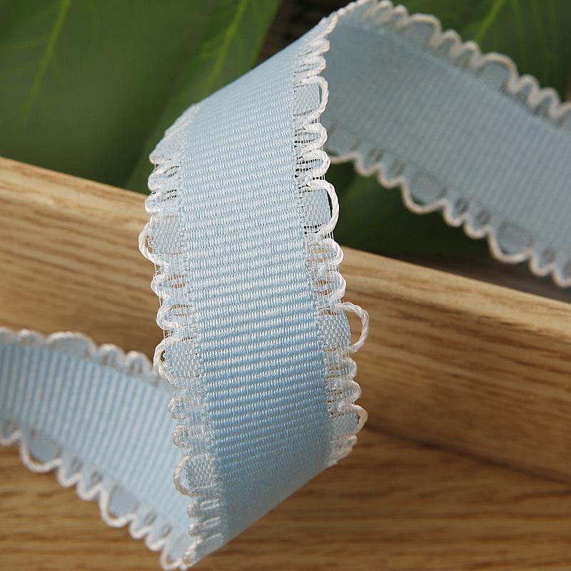 5Yards Picot Edge Ribbon Grosgrain Ribbon with Fine Loops for Clothing Sewing Gift Wrapping DIY Hair Bows Hat Decor Craft Supply