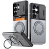 Slide Card Storage Case for Samsung S26 Ultra S26 + Galaxy S25 Ultra S24 FE S23 Ultra Rotating Bracket Camera Protect Cover