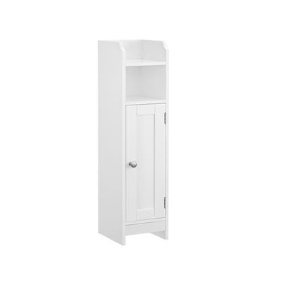 Toilet Cabinet, Bathroom Cabinet, Bathroom Cabinet, Slim Bathroom Shelf, Adjustable Shelves, Space-Saving, Easy Assembly, White