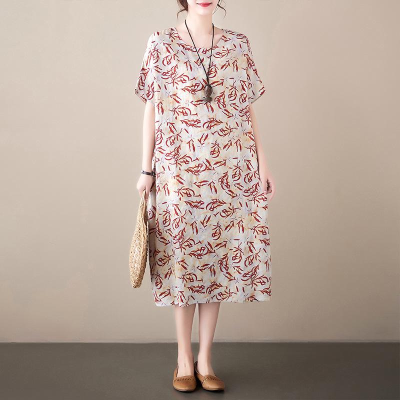 

Летнее свободное женское платье average size