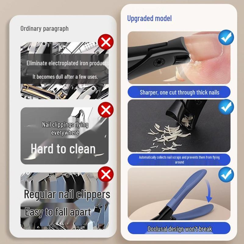 Large Anti-Splash Nail Clipper for Thick Nails, Toenails, and Household Use