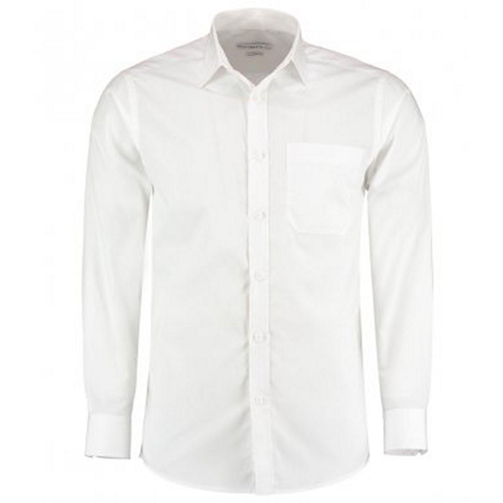 Kustom Kit Mens Long Sleeve Tailored Poplin Shirt