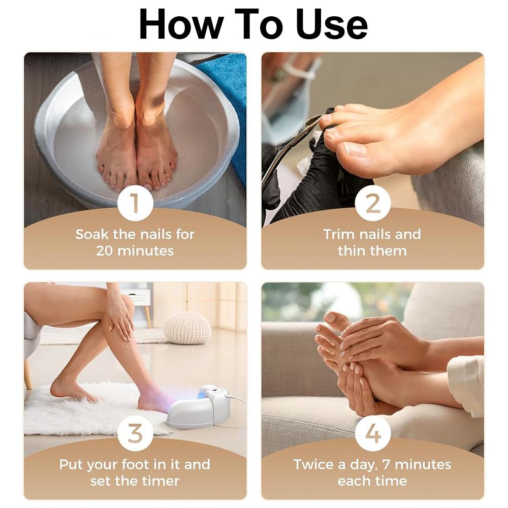 Nail Laser Fungus Device for Multiple Toenails & Fingernails Nail Repair Solution for Damaged and Discolored Nails for Home Use
