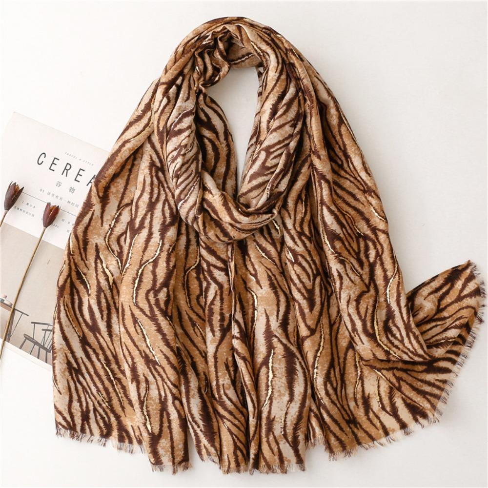 Soft Pleated Printed Scarf Viscose Lady Pashmina Hijab Wrap Floral Shawl Wrap  For Autumn Winter