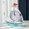 Nautical Style Clock Retro Sailboat Desk Clock Home Decor Living Room Ornaments Sea Theme Mediterranean Office Decor Crafts
