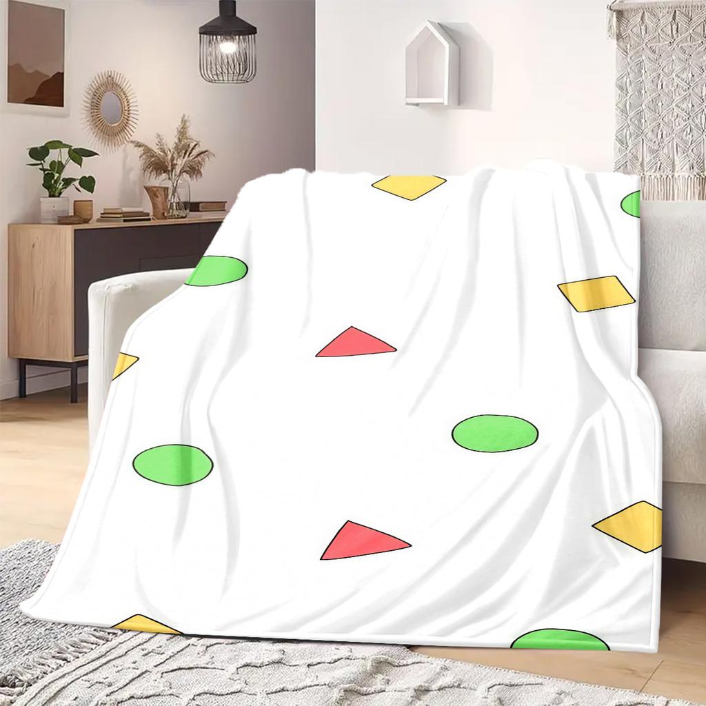 Shinchan Anime Print Blanket Warm Comfortable Flannel Blanket Suitable for Bedrooms, Sofas, Beds, Chairs, Picnics, Travel