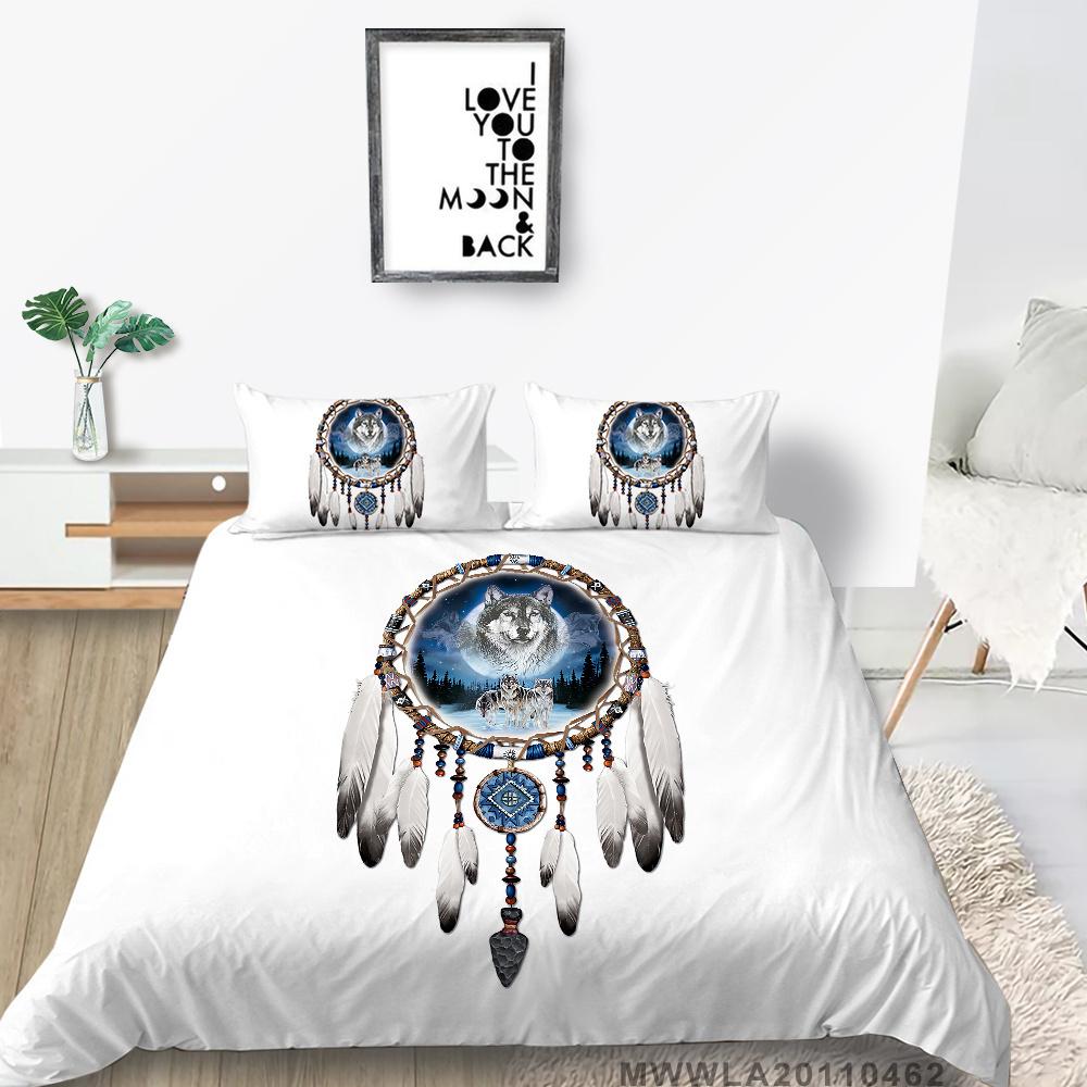2023 New Style Wolf Print Bed Quilt Cover Comforter Duvet Covers Breathable Kids Friend Gift Cool Creative Home Decor Washable Bedclothes
