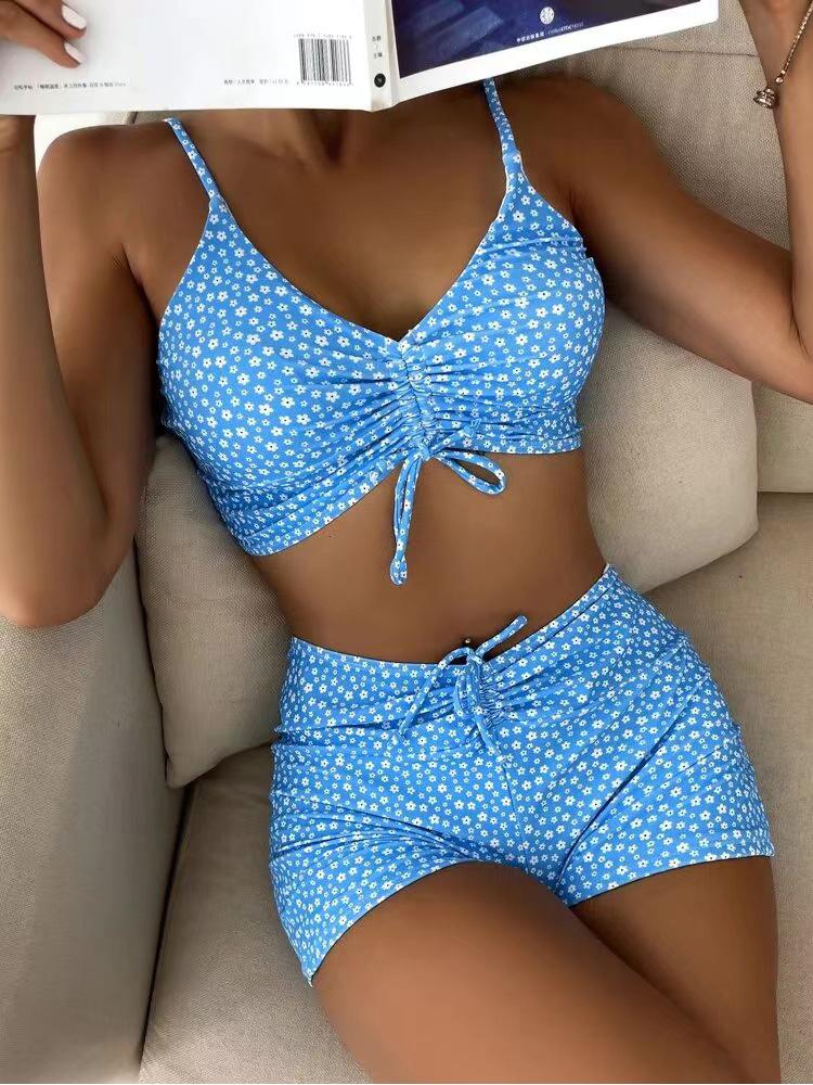 Costume da bagno bikini a vita alta Donna 2024 Costume da bagno push up bikini floreale Stampa bikini boxer Costumi da bagno Costume da bagno costume da bagno