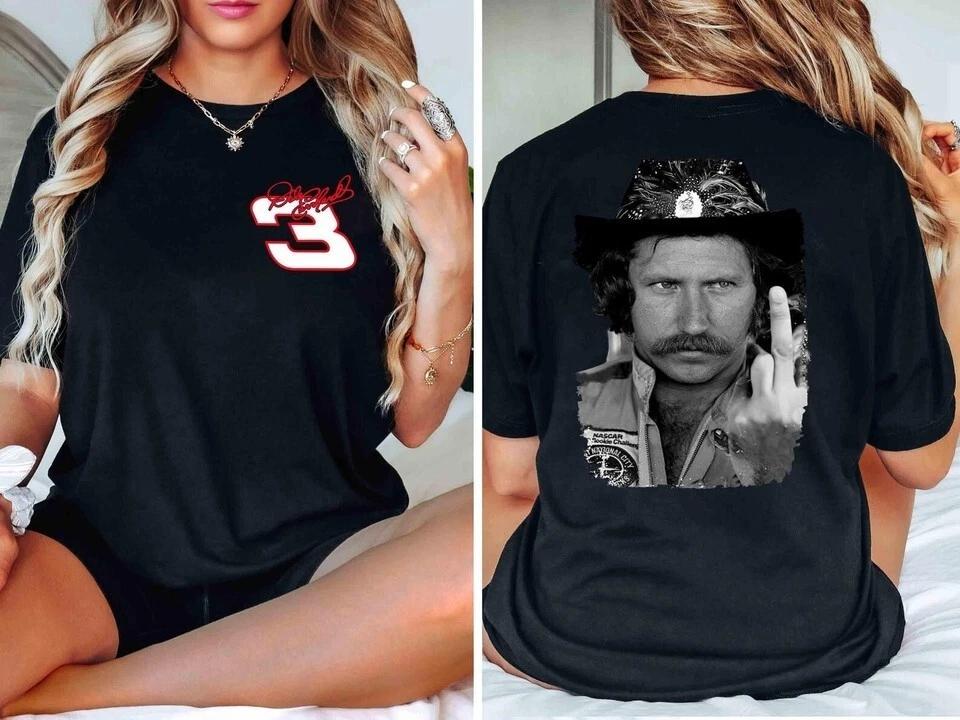 Dale Earnhardt Middle Finger 2 Side Unisex T-Shirt 3XL
