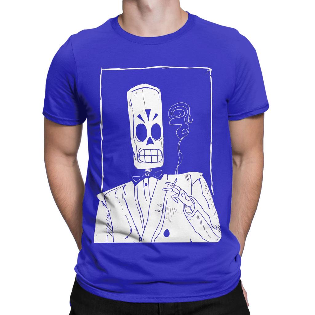 Unisex TShirt Skeleton Smoking Vintage Cotton Tees Short Sleeve T Shirt Round Collar Clothes Gift Idea