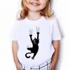 Cute Climbing Cat T Shirts Funny Short Sleeve Kids Childrens Tshirt Boys Girls Summer Spring Casual Top Tee Shirt