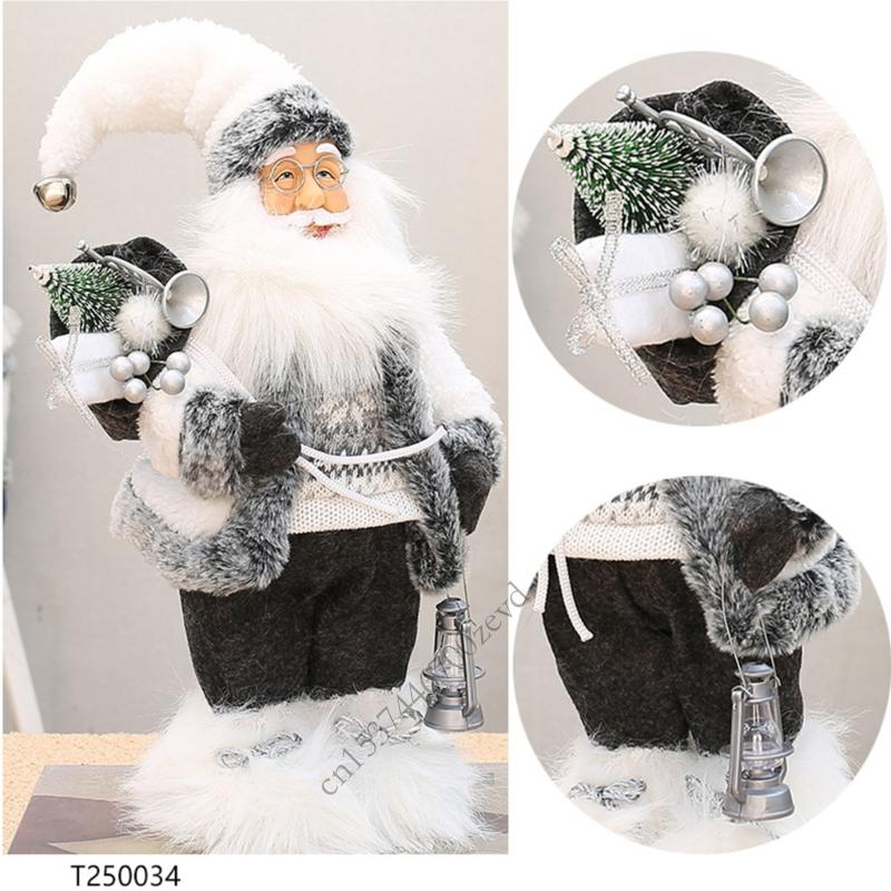 12Inch Santa Clause Figurine Table Ornament Christmas Party Decoration for Indoor and Outdoor Holiday Party Centerpieces P9YB