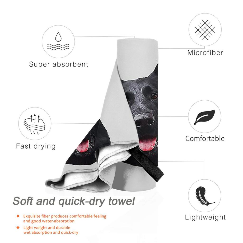 Black German Shepherd Dog Stunning Beach Towel Soft Microfiber Quick Dry Absorbent Quick Towels For Swimming