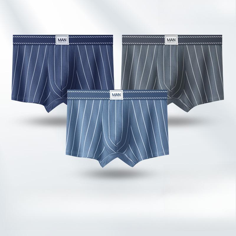 3 Stück Herren Unterwäsche Flache Ecke Hose Übergröße Atmungsaktiv Herren Unterwäsche Boxer Brief